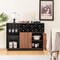 Costway Industrial Wine Bar Cabinet Sideboard Buffet with Glass Holder & Adjustable Shelf